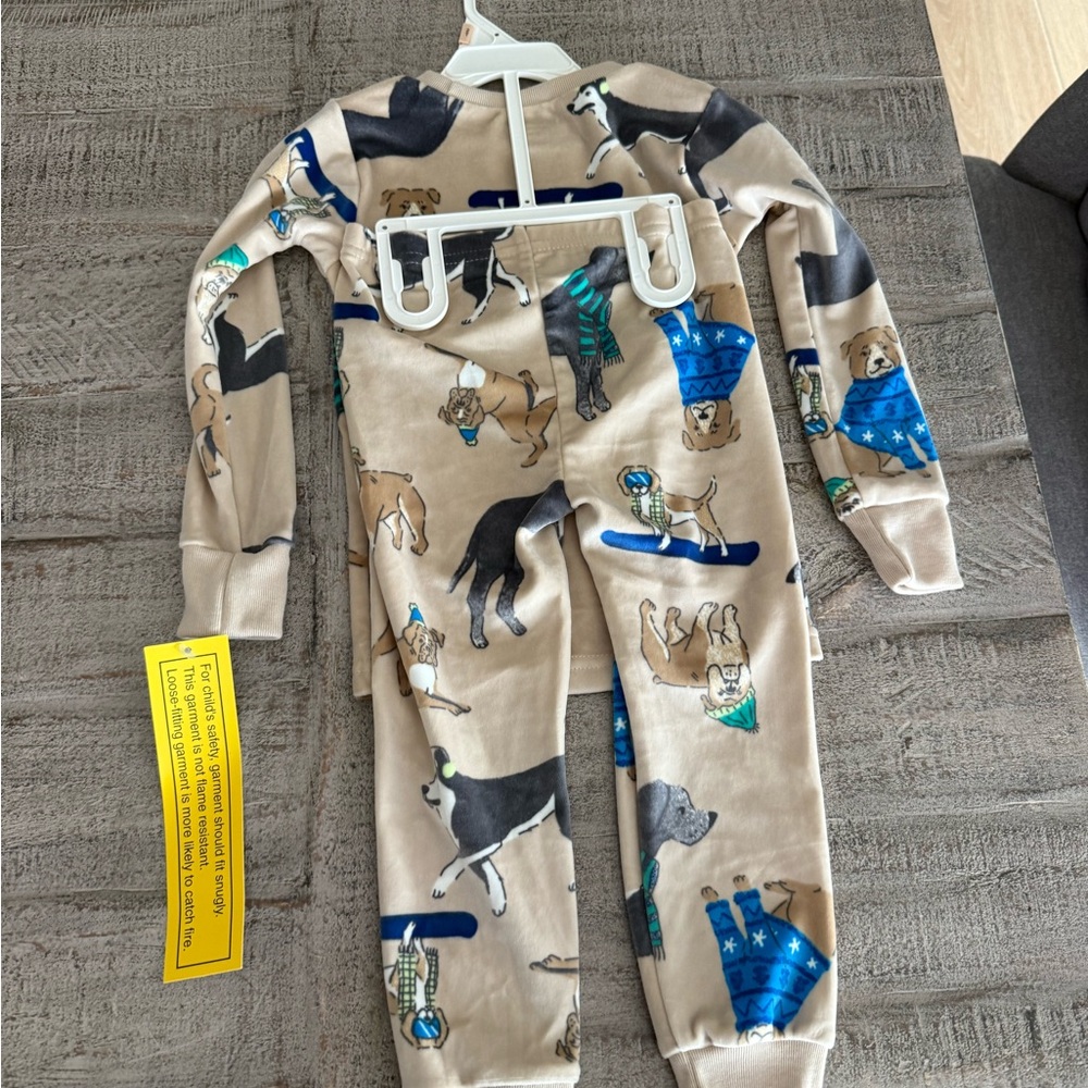 Carter's Beige Puppy Print Kids One-Piece Bodysuit with Blue & Green Accents